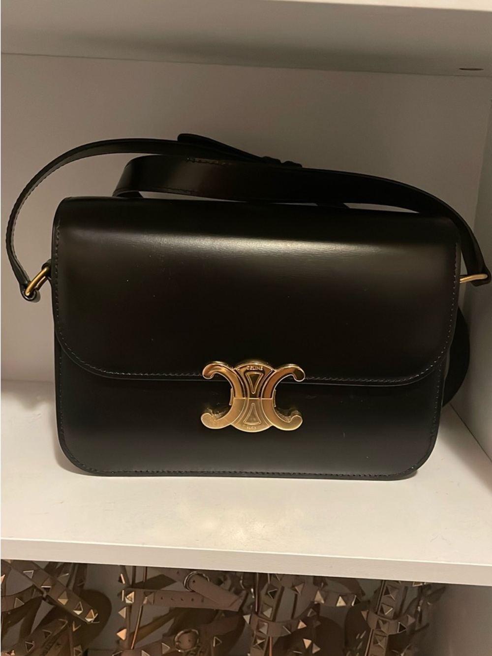 Celine Triomphe medium Gold Hardware bag